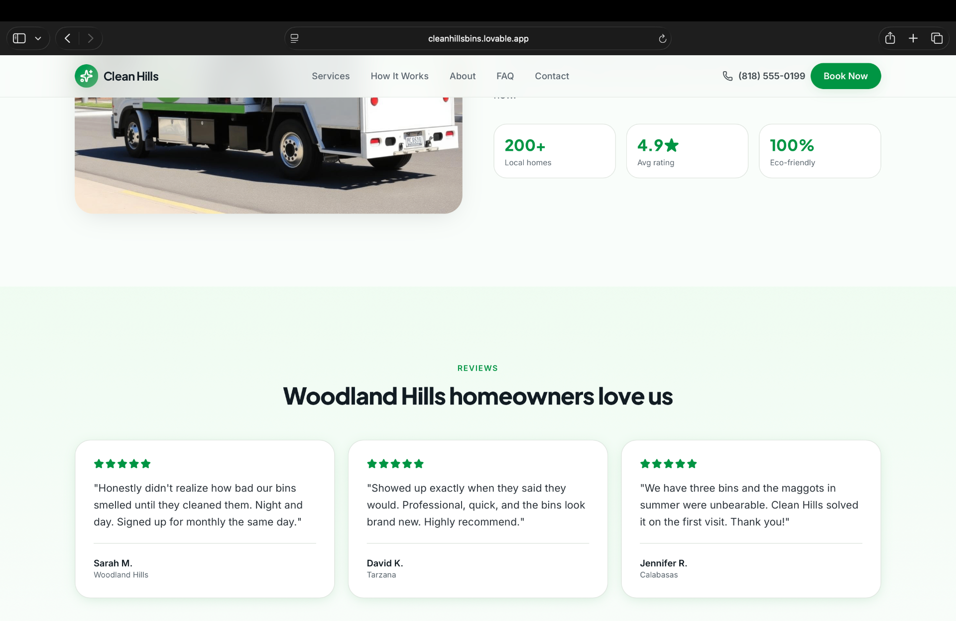 Clean Hills — Home Services website
