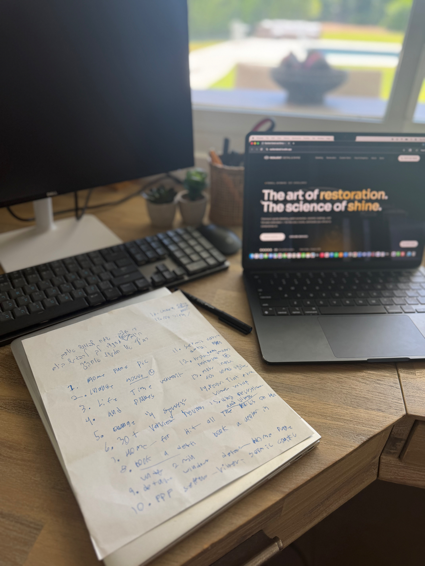 Raveh's desk — designing a client site