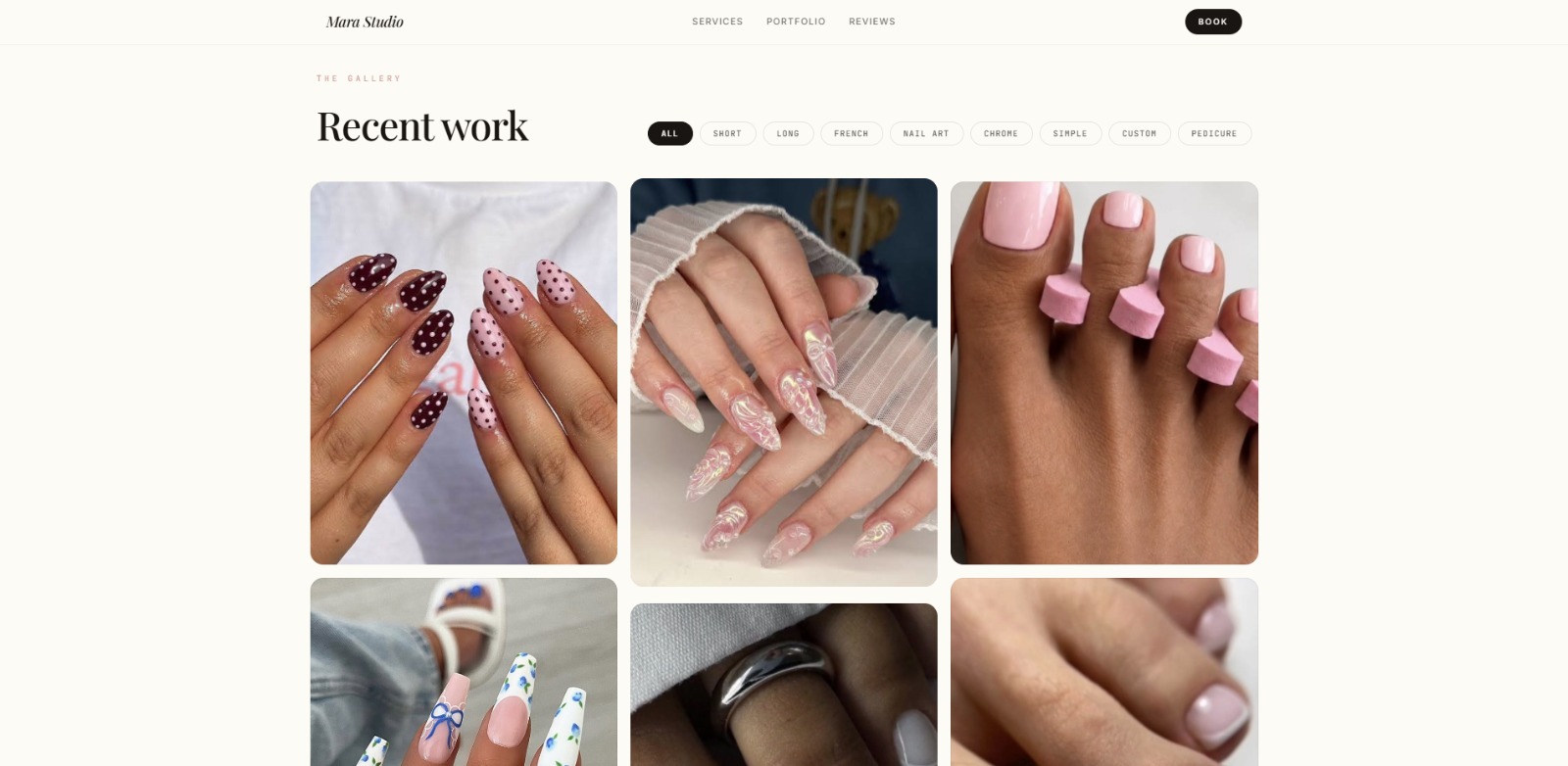 Mara Studio website design